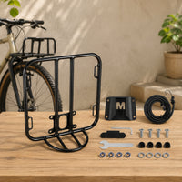 Front Bike Cargo Rack tube Front Bike Rack with Elastic Cord Rectangular for Commuters, Cyclists, Commuting, Errands