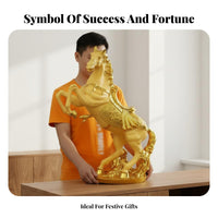 Feng Shui Horse Sculpture Gilded Finish Success Horse Decoration House Decoration Meaningful Gift Desktop Decor Finely Crafted