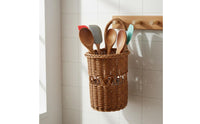 Hanging Utensil Basket Space Saving Woven Hanging Basket Lightweight for Washroom