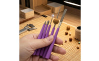 5 Pieces Assorted Tip Shapes Diamond Needle Files Metal Abrasive End Jewelry Needle Files Small-Precision Filing Diamond File Set Violet Handle