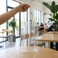 Gift Bag and Tote Bag for Beverages, Clear PVC Birthday Gift Bag with Rope Handle, Plain Bottle Bags and Bottle Carrier, Clear Tote Bag Packaging