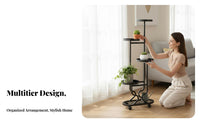 Movable Multi-Tier Plant Stand Floor-Standing Multimulti-story Planter Display Elegant design blossom Pot space-saving rackSaving for Gardeners, Apartment Dwellers, Homeowners, Living Room, Balcony, Bedroom, Corner areas