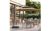 Cantilever Patio Umbrella Ventilated Top Cantilever Umbrella with Base Crank-Open for Homeowners, Vendors, Garden, Backyard, Balcony
