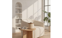 Round Storage Box with Handle Decorative Lidded Storage Box Small Desktop Organizer for Bedside Table