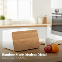 Bread Bin Long-Lasting Construction Metal Bread Bin Kitchen Organizer Large Capacity Food-Safe Material for Pantry