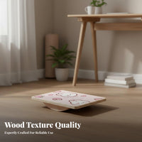 Heavy-Duty Wood Wooden Balance Board Low-Effect Exercise Square Rocker Board Floor Protection Anti-Slip Stability Platform Physical Rehabilitation for Adults, Kids, Home Gym