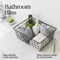 Wire Storage Baskets for Organizing, Metal Wire Storage Baskets 28x22x12cm, Metal Storage Baskets for Kitchen, Iron Wire Storage Basket Medium