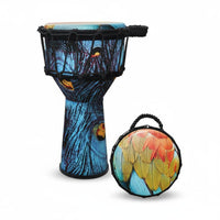Portable 10 Inch Djembe Drum Comfortable Rounded Rim PVC Tribal Drum Tuning-without Tuning for Beginners
