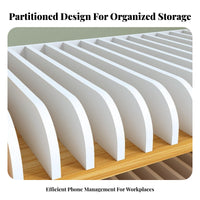 Space-Saving Multi-Grid Phone Storage Box Large Capacity Multi-Slot Phone Storage Rack Multifunctional for Teachers, Employees, Workshop