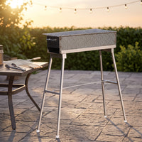 Stainless Steel Barbecue Grill with Stand Rust-Resistant Skewer Grill Easy to Clean Raised for Backyard, Patio