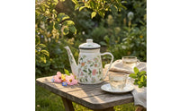 Glossy Finish Enamel Stovetop Kettle Long Spout Decorative Tea Pot Side Handle Enamel Kettle Induction Safe
