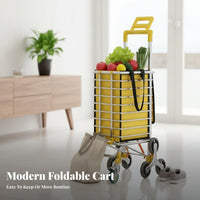Foldable Stair Climbing Cart Multifunctional Stair Climbing Shopping Cart Heavy Duty Aluminum Shopping Trolley for Shoppers, Stairs, Home, Supermarket