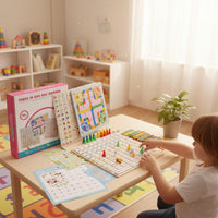Cognitive Development Wooden Hundred Board Hand-Eye Coordination Child-Centered Number Game Double Sided Game Board for Kindergarteners, Preschoolers, Kids, Home School, Classroom