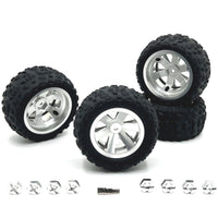 4 Pieces RC Wheel and Tire Assembly Anti Skid RC Wheel with Hex Adapter for Hobbyists