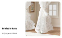 DIY Accessory 1:12 Scale Lace Curtain Scalloped Border 1:12 Scale Window Drapes Handmade for Crafters, Dioramas, Model Room