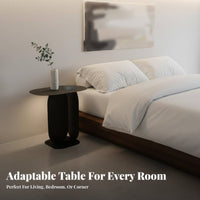 Modern Design Dual-panelPanel Base Table Minimalist Aesthetic Nightstand Space-Saving Household Furniture Multipurpose for Apartment Dwellers, Homeowners, Interior Decorators, Living Room, Bedroom, Entryway, Office