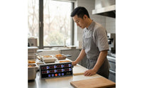 Countertop 8-Channel Digital Kitchen Timer Compact 8-Channel Kitchen Timer Metal Power-Cord-Operated for Bakers, Chefs, Commercial Kitchens, Bakeries, Restaurants