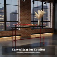 Counter Height Table with Stools High-Leg Design Narrow Counter Table with Stools factory-inspired appearance bar Set for homeowners, Kitchen, Living Room, Office