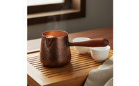copper tea pot with side handle Traditional Craftsmanship Copper Tea Server Hammered Teapot