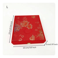 Jewelry Storage Box Velvet-Lined Jewelry Box with Latch Compartment Organizer Floral-Patterned Compartmented for Collectors