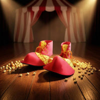 Dotted Clown Shoes Orange Ties Red Clown Shoes Black Sole Costume Item Cotton
