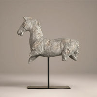 Horse Sculpture with Stand Stone Like Horse Sculpture Tabletop for Bookshelf