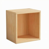 Pre-Drilled Unfinished Wood Cubby Box Flat Panels Unfinished Wood Box Light Natural Color Rectangular Wood Cubby