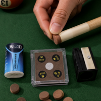 Blue Crown Diamond Billiard Cue Tip Set - 11mm Hardness M/H with Glue and Trimmer