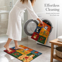 Dopamine Cartoon Diatomaceous Earth Bath Mat - Super Absorbent, Non-Slip, Quick Dry for Bathroom & Entryway