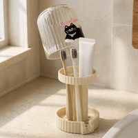 Toothbrush Holder with Dust Cover and Drainage, Portable Multifunctional Toothbrush Cup Holder for Home