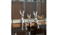 Hare Family Figurines Electroplated Shiny Hare Decor Glossy Mini Bunny Ornaments
