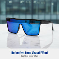 Punk Style Sunglasses, Oversized Square Frame, Outdoor Cycling, Unisex