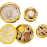 Plastic Bamboo Commercial Steamer Basket for Dim Sum, Rice Rolls, Dumplings, Home Use
