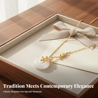 Jade Look Necklace Wheat Ear Peace Buckle Meaningful Charm for Birthdays