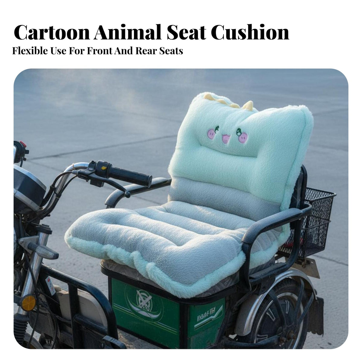Electric Tricycle Winter Cushion Soft and Comfortable Thickened Fleece Tricycle Seat Cover Universal Fit Luxurious Unified Seat Backrest Pad