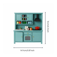 Dollhouse Kitchen Cabinet Compact Wooden Dollhouse Cabinet with a Sink Stylish Miniature Cooking Hob for OB11 Doll Fans, Diorama Displays