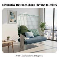 Small Space suitable for Iron Frame Settee Removable and cleanable Cover space-saving Couch utilitarian Aesthetic Living Room Seating Japanese aesthetic for Apartment Dwellers, Young Adults, Office Workers, Studio Flat, Lounge Area, Bedroom, Entryway