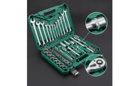 61 Pieces Automotive Tool Set with Case Chrome Finish Vehicle Tool Kit Socket Set for Home Mechanics, Mechanics, Garage, Home Workshop