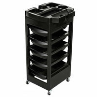 Plastic Cosmetic Trolley with Wheels Includes Dye Bowl Hairstylist Tool Organizer Cart Mobile Hairdressing Station Easy to Clean
