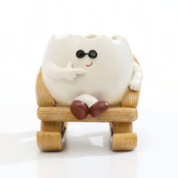 Cute Planter with Rocking Chair Base Whimsical Rocking Chair Planter Playful Succulent Pot Happy for Office, Shelf