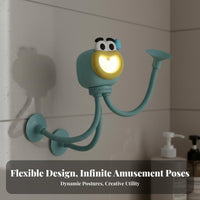 Creative Gift Suction Cup Desk Light Single-Press Switch Flexible Stick Figure Lamp for Deactivate Ice Workers, Students, Bedroom