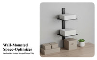 2-Tier Design Hovering Bookshelf Space-Saving Invisible Bookshelf Multi-Purpose Wall Shelf Multifunctional for Students, Homeowners, Interior Decorators, Study Room, Bedroom, Library