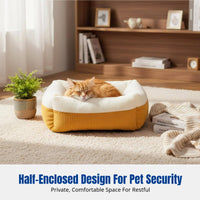 Cat Bed, Four Seasons, Winter Warm, Semi-Enclosed Pet Mat, Plush, Non-Slip Bottom, Cozy Sleeping Bed for Small Dogs and Cats
