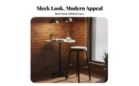Minimalist Design Backless Round Stool Sturdy Construction Bar Chair Nordic Design Seating Furniture Rust-Proof for Homeowners, Adults, Kitchen Island, Counter, Cafe, Dining Room