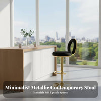 Padded Backrest Adjustable Swivel Stool with Loop Back Upholstered Cushion Adjustable Swivel Chair with Footrest Stable Base Counter Seating Modern Design for Beauticians, Homeowners, Bar Owners, Beauty Salon, Restaurant, Kitchen, Dining Room