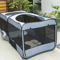 Carry Bag Included Foldable Pet Tent Lightweight Fold-out Pet Enclosure for Indoors, Outdoors