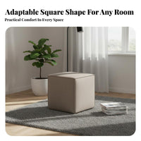 Versatile Design Upholstered Cube Ottoman Multi-Functional Upholstered Cube Seat adaptable Use Footrest Minimalist aesthetic for Apartment Dwellers, Homeowners, Living Room, Entryway, Home Office, Playroom
