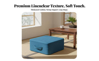 Removable and Washable Square Floor Cushion Linen Material Tatami Seat Cushion Natural Material for Living Room, Bedroom, Bay Window