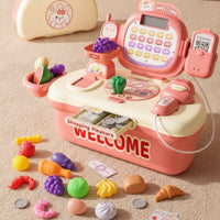 Checkout Toy with Suitcase Case Portable Playset Interactive for Children