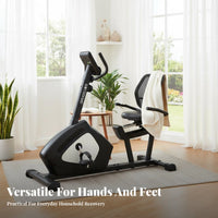 Low Gentle Workout Recumbent Exercise Bike Adjustable Tension Seated Pedal Exerciser Non-Slip Design Arm and Leg Rehab Machine Sturdy Construction for Elderly, Home